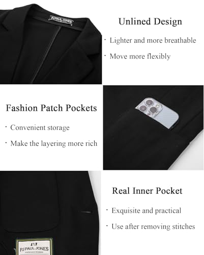 Image of PJ PAUL JONES Men's Casual Knit Blazer Suit Jackets Two Button Lightweight Unlined Sport Coat