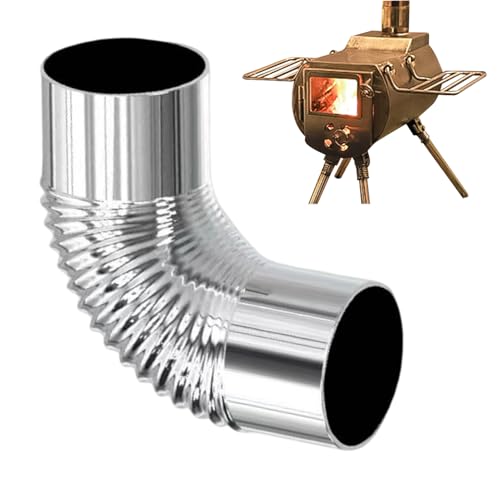 Tubo de ventilación de codo de 90 grados | Chimenea de estufa de leña, para exteriores, jardín, patio, casa, chimenea, barbacoa, picnic, parrilla