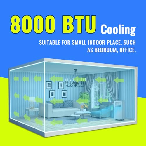 Image of 8000 BTU Portable Air Conditioner 3 In 1 AC Unit with Remote Control Dehumidifier, Fan Mode Suit for Room up to 250 Sq. ft White