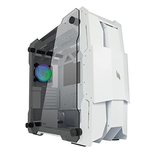 Noua Ego Caja PC Gaming Full Tower ARGB E-ATX, ATX, Micro ATX-ITX, Ventilador PWM ARGB 120mm Preinstalado, Paneles Laterales de Cristal Templado, USB 3.0, Color Blanco