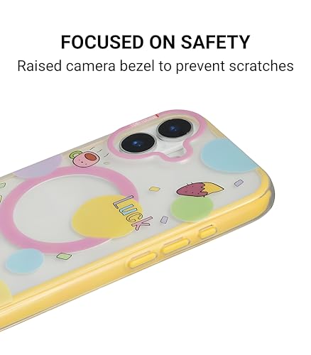 Image of Fun Fantasy Phone Case for iPhone 16 Compatible with Wireless Charging | Slim Shockproof Back Cover | Whimsical Pastel Fantasy Design