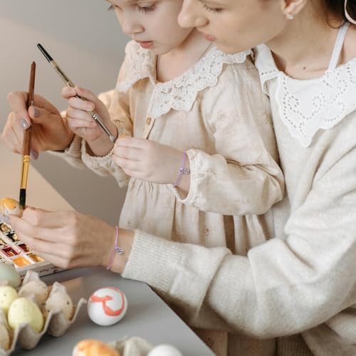 Easter Gifts for Girls Boys, 3 PCS Bunny Bracelets Friendship Pendant with Cards, Charm Jewelry for Kids Teens3