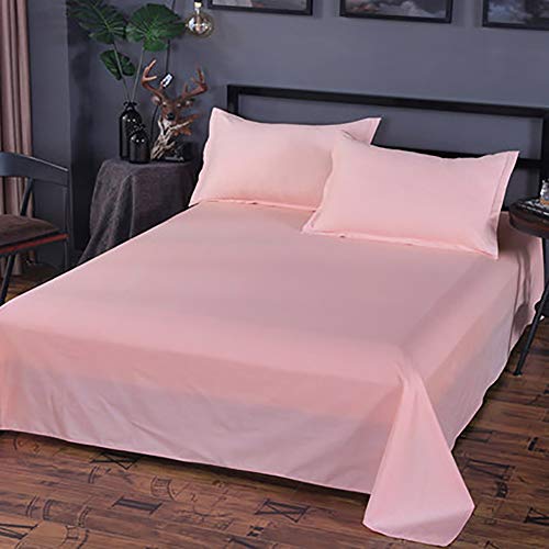 Drap de lit double rose en coton uni pour chambre cocooning - 2