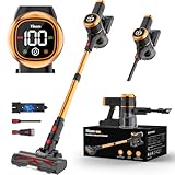 Tikom V500 Cordless Vacuum Cleaner for Home, 40000Pa/450W Stick Vacuum with LED Touch Screen, Charging Wall Dock, Anti-Tangle, Lightweight Handheld Vacuum for Pet Hair, Hard Floor, Carpet