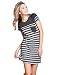 Suntasty Women's Nightgown Cotton Sleep Shirt Striped Robes Nightwear