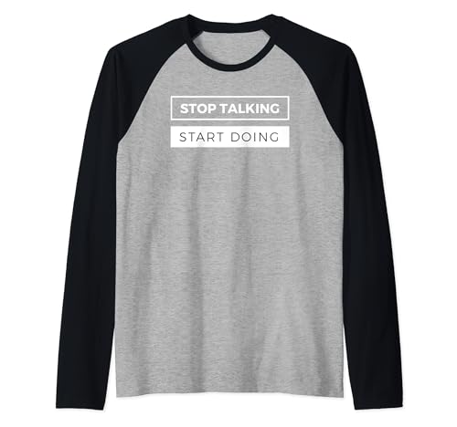 Entrepreneur Gift Stop Talking Start Doing Ceo Action Quote Raglan Baseball Tee