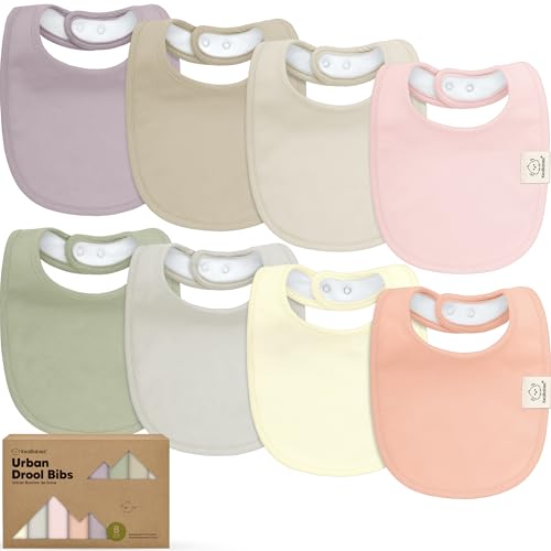 Image of 8-Pack Organic Baby Bibs for Boys, Girls - Soft Cotton Drooling and Teething Bibs for Baby Girl & Boy, Extra Absorbent, Easy To Clean & Put On for Toddler, Newborn, Infant 0-24 Months (Embrace)