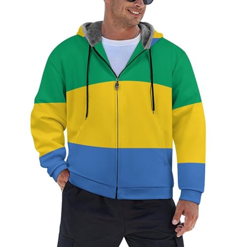 Manteau parka imprimé Gabon veste d'extérieur chaude grande taille zippée