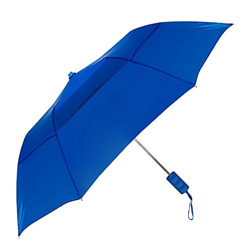 Strombergbrand Umbrellas Vented Windproof Umbrella Compact Small Sturdy Automatic Open Wind Vent For Women And Men (With Matching Case And Strap), (Royal Blue) #TOP2