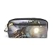 Produktbild Ahdyr Bleistiftetui Steam Train PU Leder Bleistiftbeutel Reißverschluss Stiftbeutelhalter Student Stationary Cosmetic Makeup Bag