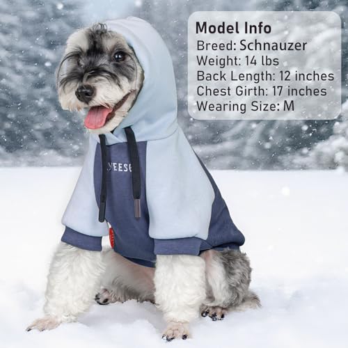 KYEESE Dog Hoodie Stretchy Pet Sweatshirt with Drawstring Soft Dog Clothes for Small Dogs Dogs Winter Coat for Cold Weather Warm Pet Clothes Comfort Cat Sweater Cat Coat with Leash Hole - Image 7