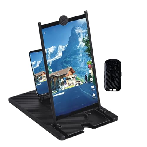 Pantalla de lupa para teléfono, soporte plegable con control remoto inalámbrico, amplificador móvil 3D HD, proyector portátil, para ver películas, TV, juegos, video, viajes, cine en casa