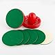 ZYWQ Filzgleiter für Airhockey Schläger, Selbstklebende Filzgleiter für Airhockey Schläger, Grün (94 mm)