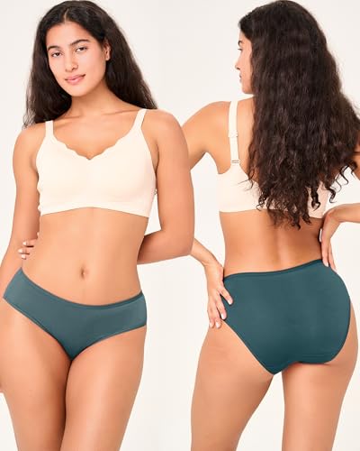 Image of BAMBOO COOL Womens Underwear Breathable Moisture-Wicking Briefs Hipster Ladies Panties, 5-Pack