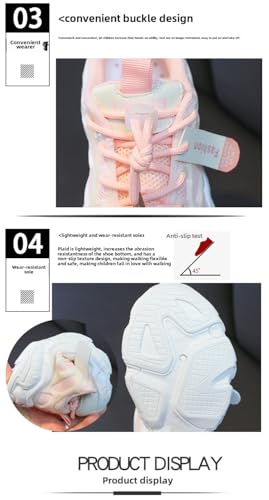 Girls Running Shoes 2025 Summer New Mesh Breathable Sneakers for Kids, Lightweight Sports Shoes with Non-Slip Rubber Sole, Lace-Up Design for School Girls4