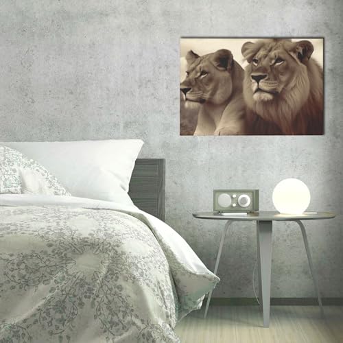 Impression sur toile lion pour une ambiance de chambre cocooning