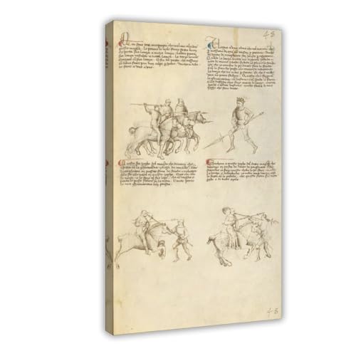 Fiore Dei Liberi lutte équestre WCYB - Toile encadrée pour passionné d'histoire