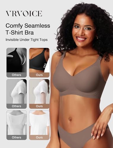 Image of Wireless Bras for Women Jelly No Underwire Push Up Seamless Comfort Full Coverage Supportive Soft Everyday Tshirt Bra