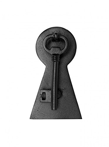 Renovators Supply Manufacturing Door Knockers For Front Door 6 In. Black Cast Iron Key Shaped Door Knocker With Mounting Hardware #TOP13