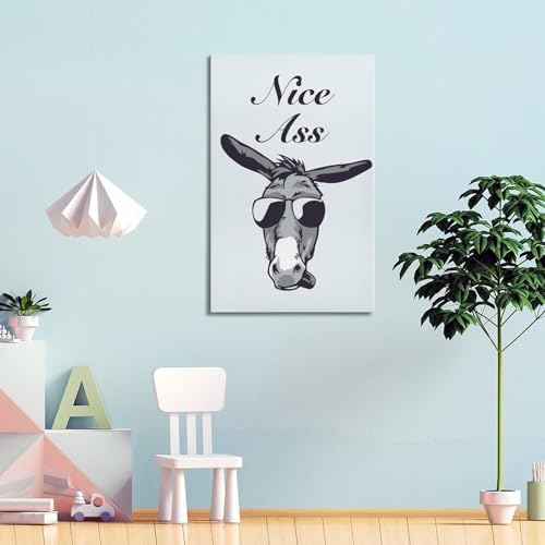 Impression sur toile d'âne vintage Nice ASS cadre 50x75 cm - 4