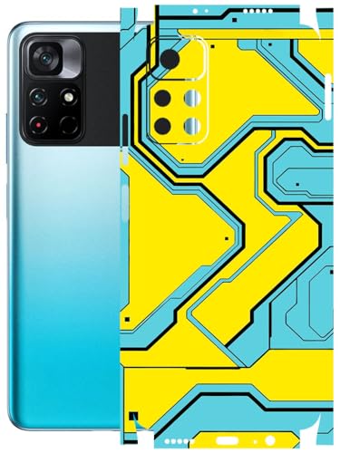 Image of AtOdds - Full Body Back Screen Guard Protector Film - Lamination Wrap Skin Sticker Compatible with Poco M4 PRO (5G) | Scratchproof Matte Finish (YellowLane)