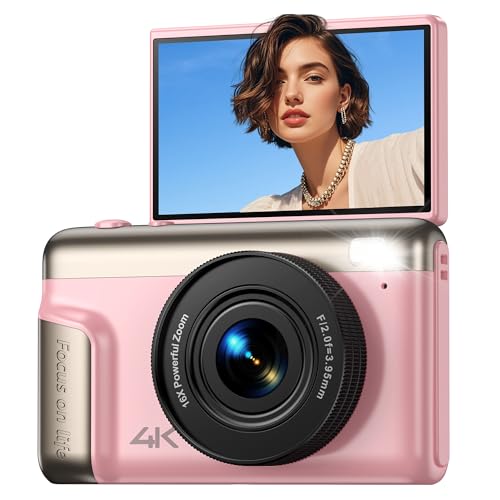 Appareil Photo Numérique 4K Digital: 64MP Appareil Photo Compact pour Vidéo avec Écran 3