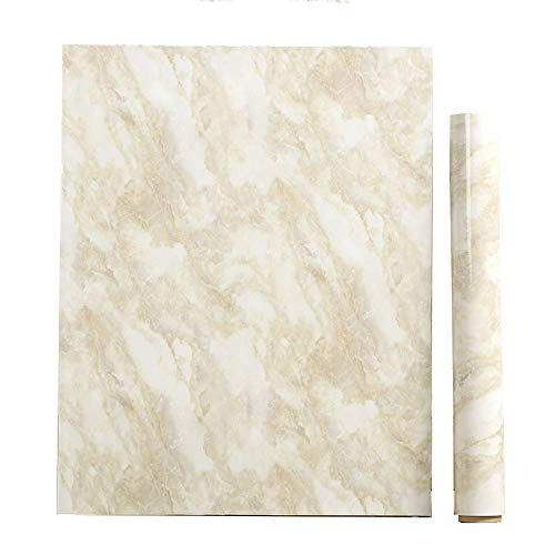 Rollo de papel pintado de vinilo extraíble de mármol beige autoadhesivo para mesa de encimera 40 x 300 cm