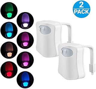 Original Toilet Night Light 2 Pack, Motion Sensor Activated LED Lamp, Fun 8