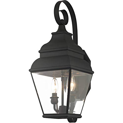 Livex Lighting 2591-04 Exeter Black 2 Light Outdoor Wall Lantern by Livex - Used condition - US$240.30