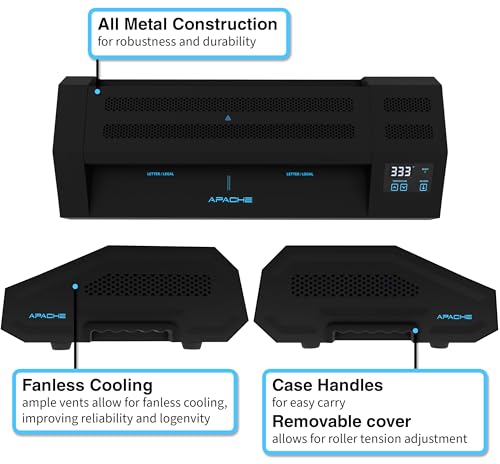 Image of Apache Professional Laminator, Thermal Pouch, 18.5 Inch Max Width, 1.5-20 Mil, True Anti-Jam Technology, School & Office Lamination Machine, Variable Temperature, Fast Output, Robust Design
