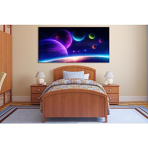 Sci Fi Planets №SL430 impression sur toile 1 panneau 120x60cm pour décoration murale moderne