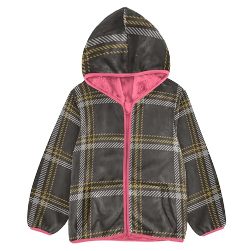 GuoChe Buffalo Plaid Tartan Check Scotland Brown Sherpa Jacket
