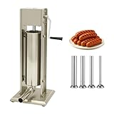 Générique Poussoir à Saucisses Manuel Vertical 7L INOX   4 Tubes 16/22/32/38 mm   Stable et Facile à Nettoyer