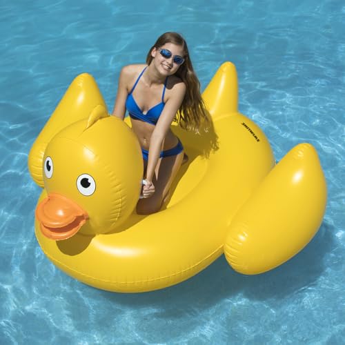 image for SWIMLINE ORIGINAL 90620 Giant Inflatable Lucky Ducky Pool Float | Over