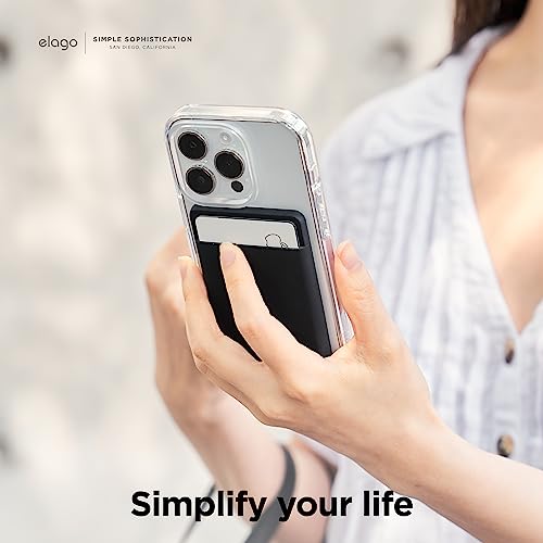 elago Suporte magnético para cartão com 2 cartões compatíveis com MagSafe para iPhone 15, iPhone 14,