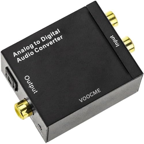 VOOCME Analog To Digital Audio Converter, RCA Analog to Digital Optical Toslink Coaxial 3.5mm Jack Input Audio Converter Adapter with Optical Cable. Black (VC-A2DSM) (B0CKXCX8S7) Amazon Price History, Amazon Price Tracker