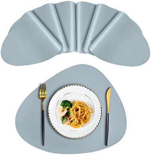 JTX Placemats Set of 2 Round Leather for Dinner Table Mats Heat-Resistant Non-Slip Washable Insulation Coffee Mats Kitchen Place Mats Nordic Style Placemats