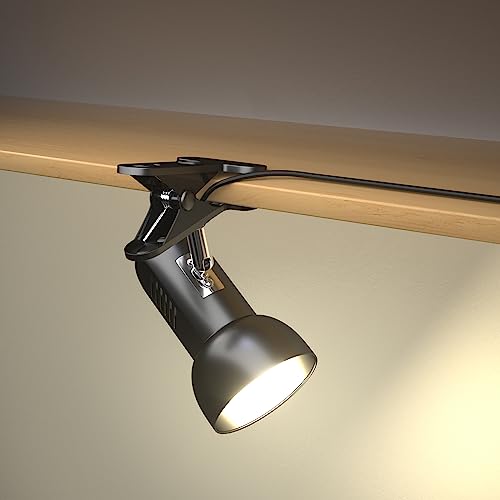 Bonlux Clip on Reading Light for Bed, Desk Clamp Lamp E27 Adjustable Holder with Plug and Switch, 360° Rotating Headboard Lamp, Bedside Lamp, Grow Light, Reptile Heat lamp, Portable Little Spotlight