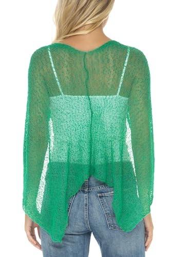 Image of SHU-SHI Womens Sheer Knit Poncho Shrug Lightweight Cover Up One Size Fits Most