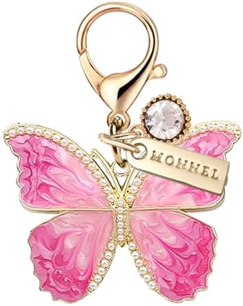 MC668 Little Butterfly Lobster Clasp 3D Charm for Women with Velvet Bag (Hot Pink,1 Piece) image 4