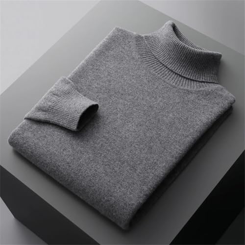 Men’s Autumn Winter Merino Wool O-Neck Sweater Pullover Knit Loose Sweater Tops 5