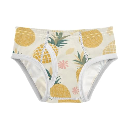 KLL Gold Glitter Pineapples Boys Toddler Soft Briefs Breathable Undies