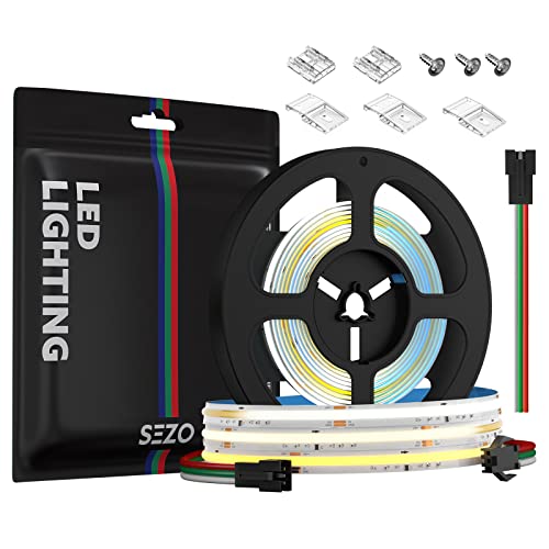 Image of SEZO COB CCT IC Addressable LED Strip FCOB CCT WS2811 IC Chasing High Density Tunable 3000K-6000K 9.8FT DC24V 576LEDs /M CRI 90+ IP30 LED Tape for Indoor DIY Decoration (Not Included SPI Controller)