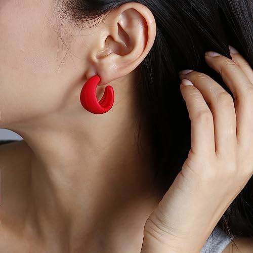 Acrylic Small Round Hoop Earrings, Lightweight Open Hoops Candy Color Hoop Earrings for Women2