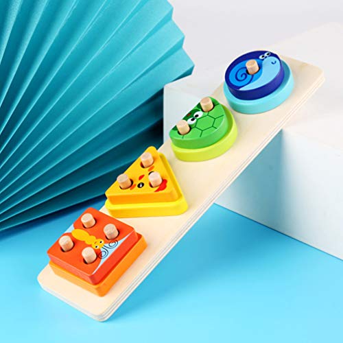 Toyvian Brinquedos de Classificação Geométrica Que Aprendem Formato Colorido Brinquedo Empilhamento