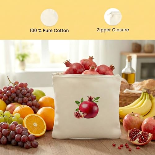 Image of 100% Cotton Reusable Fruit Vegetable Bags for Fridge | Eco-friendly Storage Bags for Kitchen Organizer | 10 Pcs | Washable Breathable Zipper Cloth Bags for Fruits Vegetables | Fruit Vegetable Bag