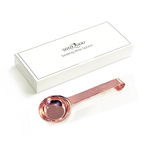 UNIQOOO Arts & Crafts Stainless Steel Rose Gold Finish Sealing Wax Melting Spoon- Ideal for Sealing Wax Stamp Usage- Splendid Gift for Seal Stamp Lovers, Artistic Types, and Everyone in-Between