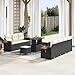 Generisch Gartensofa-Set mit Kissen 10 pcs Schwarz und Creme,Möbel,Gartenmöbel,Gar...
