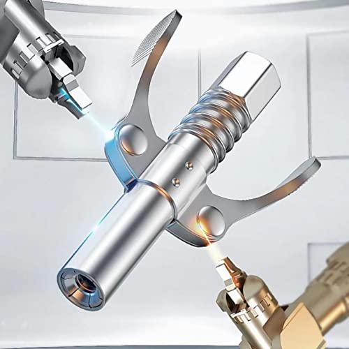 Fettpressen-Kupplung, Fettpressenspitze, Schnellverriegelung und Entriegelung, Schmiermittel-Armaturen, Doppelgriff, Fettdüsen-Kupplung, aktualisiert auf 12000 PSI, kompatibel mit allen Fettpistolen