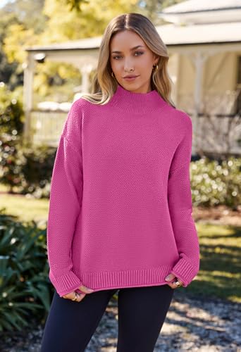 Image of MEROKEETY Women's Turtleneck Long Sleeve Sweater 2025 Fall Cozy Knit Loose Casual Trendy Pullover Tops Winter Clothes